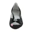 Chic Peep Toe Zwart Satijn Kitten Heels Pumps Schoenen Met Strass