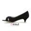 Chic Peep Toe Zwart Satijn Kitten Heels Pumps Schoenen Met Strass