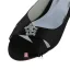 Chic Peep Toe Zwart Satijn Kitten Heels Pumps Schoenen Met Strass