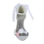 Elegant Open Toe Mid Wedges White Satin Sandals Bridal Wedding Shoes With Bow Rhinestone Pearl