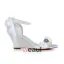 Elegant Open Toe Mid Wedges White Satin Sandals Bridal Wedding Shoes With Bow Rhinestone Pearl