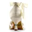 Vacker Peep Toe Mitten Klackar Beige Satin Remsandaler Brudskor Bröllopsskor Med Blommor