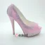 Sparkly Rosa Brudesko Satin Stiletter Pumps Med Rhinestone