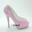 Sparkly Rosa Brudesko Satin Stiletter Pumps Med Rhinestone