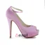 Enkla Rosa Brudskor Satin Peep Toe Platåskor Pumps