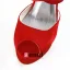 La Mode Chaussures De Mariée En Satin Rouge Stilettos Peep Toe Talons