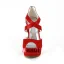La Mode Chaussures De Mariée En Satin Rouge Stilettos Peep Toe Talons
