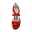 La Mode Chaussures De Mariée En Satin Rouge Stilettos Peep Toe Talons