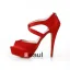 La Mode Chaussures De Mariée En Satin Rouge Stilettos Peep Toe Talons