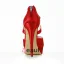 La Mode Chaussures De Mariée En Satin Rouge Stilettos Peep Toe Talons