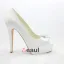 Beautiful Ivory Bridal Shoes Stilettos Platform Pumps With Flower