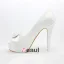Beautiful Ivory Bridal Shoes Stilettos Platform Pumps With Flower