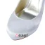 Elegante Hvite Brudesko Satin Stiletter Plattform Pumps Med Rhinestone