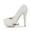Beautiful Ivory Bridal Shoes Lace Flower Stilettos Platform Pumps