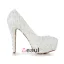 Beautiful Ivory Bridal Shoes Lace Flower Stilettos Platform Pumps