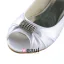 Sparkly Peep Toe Hvit Krusning Sateng Flate Brude Brudesko