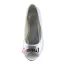 Sparkly Peep Toe Hvit Krusning Sateng Flate Brude Brudesko