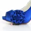 Elegant Blue Prom Shoes Peep Toe Satin Pumps With Flower