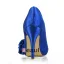 Elegant Blue Prom Shoes Peep Toe Satin Pumps With Flower