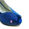 Sparkly Blue Party Shoes Satin Stilettos Pumps With Rhinestone