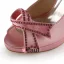 Cute Pink Bridal Shoes Satin Stilettos Peep Toe Pumps With Bowknot