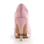Cute Pink Bridal Shoes Satin Stilettos Peep Toe Pumps With Bowknot