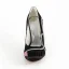Sparkly Sorte Festsko Satin Stiletter Pumps Med Rhinestone