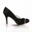 Sparkly Sorte Festsko Satin Stiletter Pumps Med Rhinestone