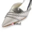 Luxe Bout Pointu Mi Talons Des Sandales En Satin Champagne Chaussures De Mariée Avec Cristal