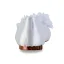 Vakre Rund Tå Blomster White Satin Flat Brudesko