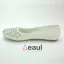 Beautiful Round Toe Ivory Satin Flat Wedding Shoes With Beading Pearl Rhinestone
