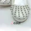 Beautiful Round Toe Ivory Satin Flat Wedding Shoes With Beading Pearl Rhinestone