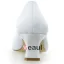 Classic Round Toe Mid Heels White Satin Pumps Bridal Wedding Shoes With Rhinestone