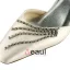 Escarpins Élégante Pointue Satin Orteil Mi Talons De Champagne Chaussures De Mariée De Mariage Avec Strass
