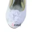 Beautiful Stiletto Heel Pumps White Lace Bridal Wedding Shoes With Hand-made Flower