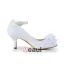 Beautiful Stiletto Heel Pumps White Lace Bridal Wedding Shoes With Hand-made Flower