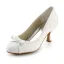 Chic Stiletto Heel Pumps Ivory Lace Bridal Wedding Shoes With Bow