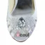 Peep Toe Piękna Połowie Przebił Białej Satyny Obcasy Pumps Buty Ślubne Obrączki Z Sercem W Kształcie Kryształu Kryształu Górskiego
