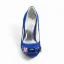 Komfortabel Peep Toe Pumps Blått Sateng Brudesko