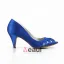 Komfortabel Peep Toe Pumps Blått Sateng Brudesko
