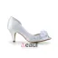 Sparkly Peep Toe Åpne Side Midten Hæler Rhinestone Hvit Sateng Brudesko Håndlagede Roser