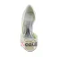 Sparkly Peep Toe Open Side Mid Heels Satin Bridal Wedding Shoes With Metal Bow-knot