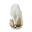 Sparkly Peep Toe Open Side Mid Heels Satin Bridal Wedding Shoes With Metal Bow-knot