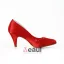 Proste Okrągłe Toe Połowy Pięty Czerwone Satynowe Buty Z Kryształu Górskiego Szpilki