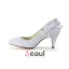 Eleganckie Okrągłe Toe Połowie Obcasy Białe Koronki Pumps Buty Ślubne Ślub Z Kokarda