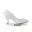 Eleganckie Okrągłe Toe Połowie Obcasy Białe Koronki Pumps Buty Ślubne Ślub Z Kokarda