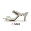 Fashion Strappy Heels Ivory Satin Bridal Wedding Shoes With Rhinestone
