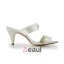 Fashion Strappy Heels Ivory Satin Bridal Wedding Shoes With Rhinestone