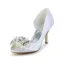 Beautiful White Bridal Shoes 3 Inch Stiletto Heels Satin Pumps With Handmade Flowers