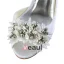 Beautiful White Bridal Shoes 3 Inch Stiletto Heels Satin Pumps With Handmade Flowers
